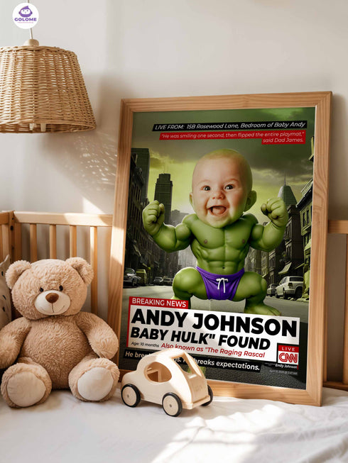 Custom Baby News Poster – Personalized Strong Baby Wall Art